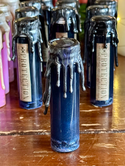 Pocket Spell Protection Potion | Obsidian & Black Tourmaline Crystal | Witchcraft Altar Decor | Protective Ritual Jar