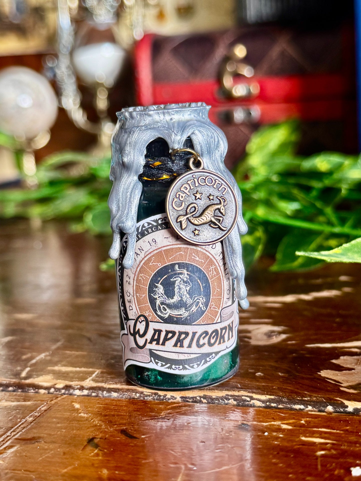 Mini Zodiac Capricorn Potion Collectible | Astrology Decor | Witchy Display Bottle