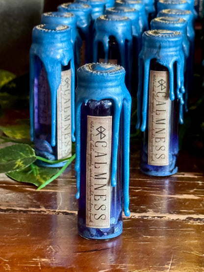 Pocket Spell Calmness Potion | Amethyst Crystal | Witchcraft Altar Decor | Grounding Ritual Jar