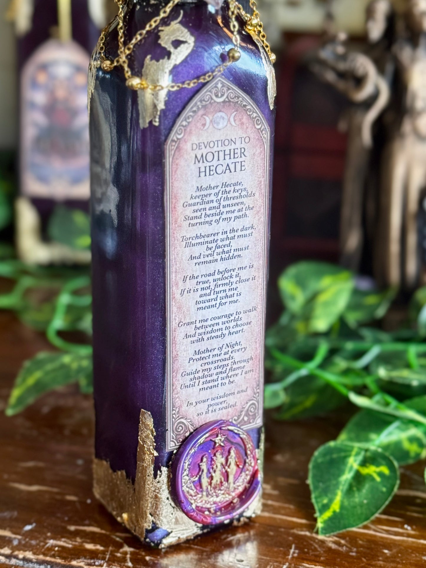 Goddess Decor | The Keys of Hecate Potion | Devotional Witch Altar Deity Display Bottle