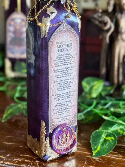 Goddess Decor | The Keys of Hecate Potion | Devotional Witch Altar Deity Display Bottle