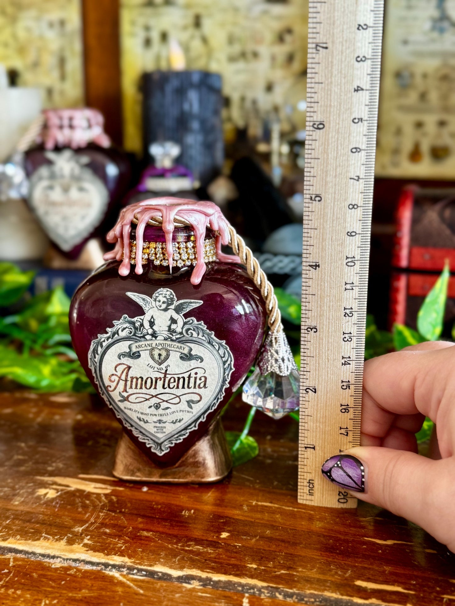 Amortentia Love Potion | Decorative Swirling Decor Heart Bottle | Wizarding World Prop