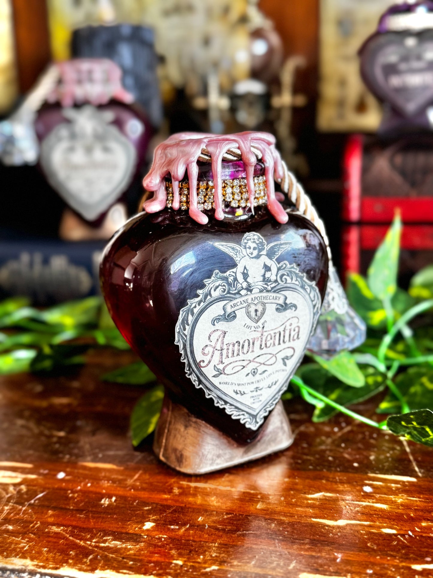 Amortentia Love Potion | Decorative Swirling Decor Heart Bottle | Wizarding World Prop