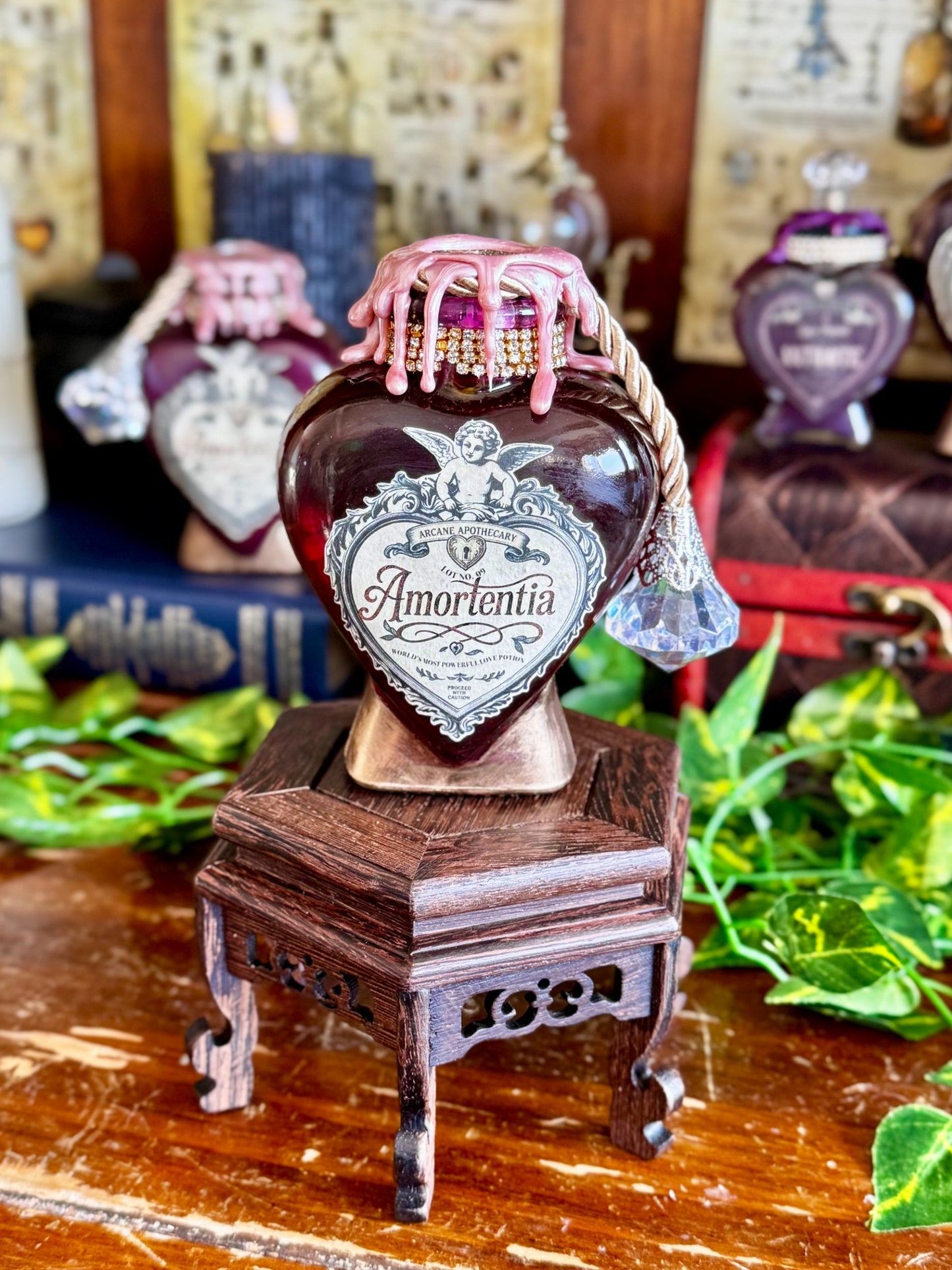 Amortentia Love Potion | Decorative Swirling Decor Heart Bottle | Wizarding World Prop