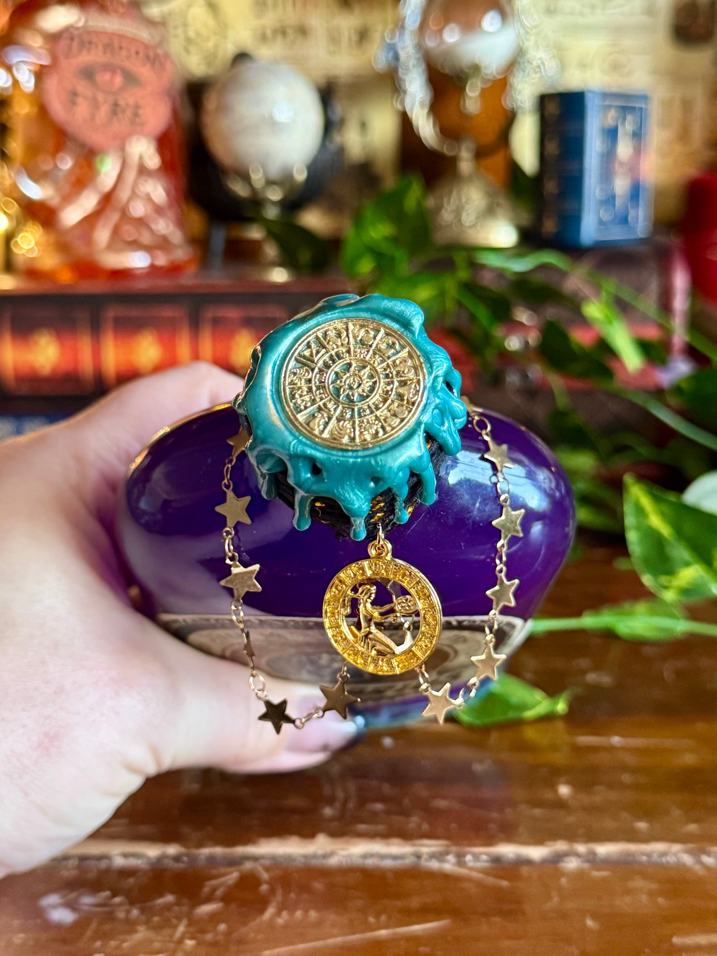 Zodiac Aquarius Potion Collectible | Astrology Decor | Witchy Display Bottle