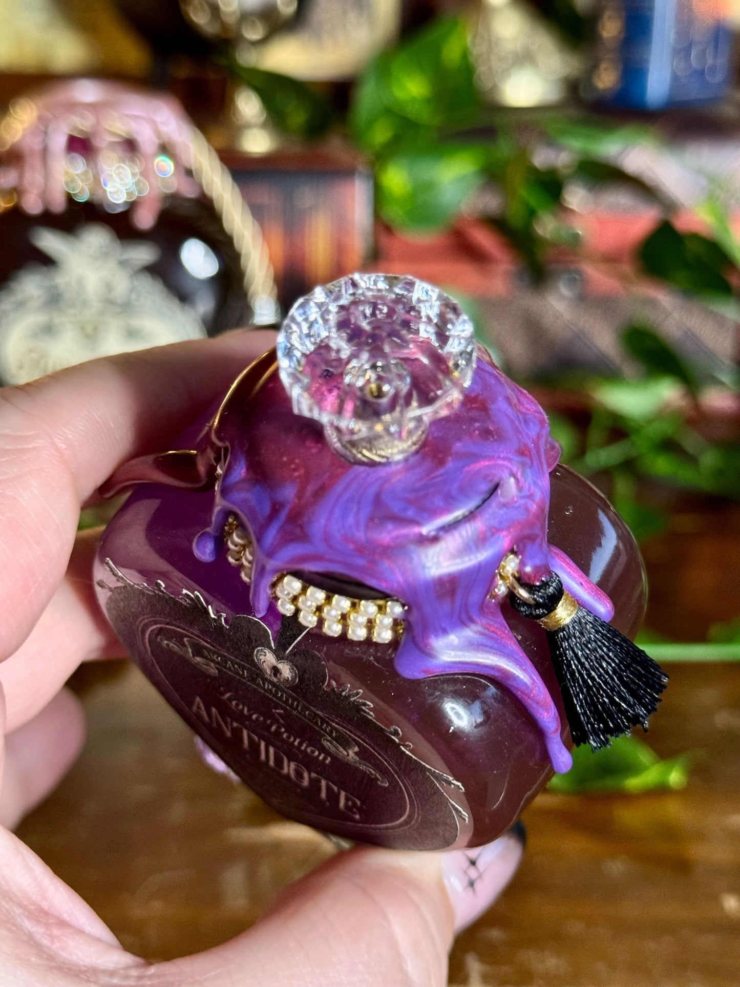 Love Potion Antidote | Decorative Heart Bottle | Mini Purple Color Change Potion