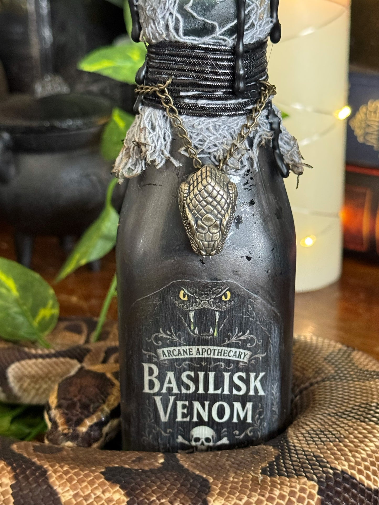 Basilisk Venom Color Change Potion Bottle Decor | Phoenix Tear Antidote | Gothic Snake Vial