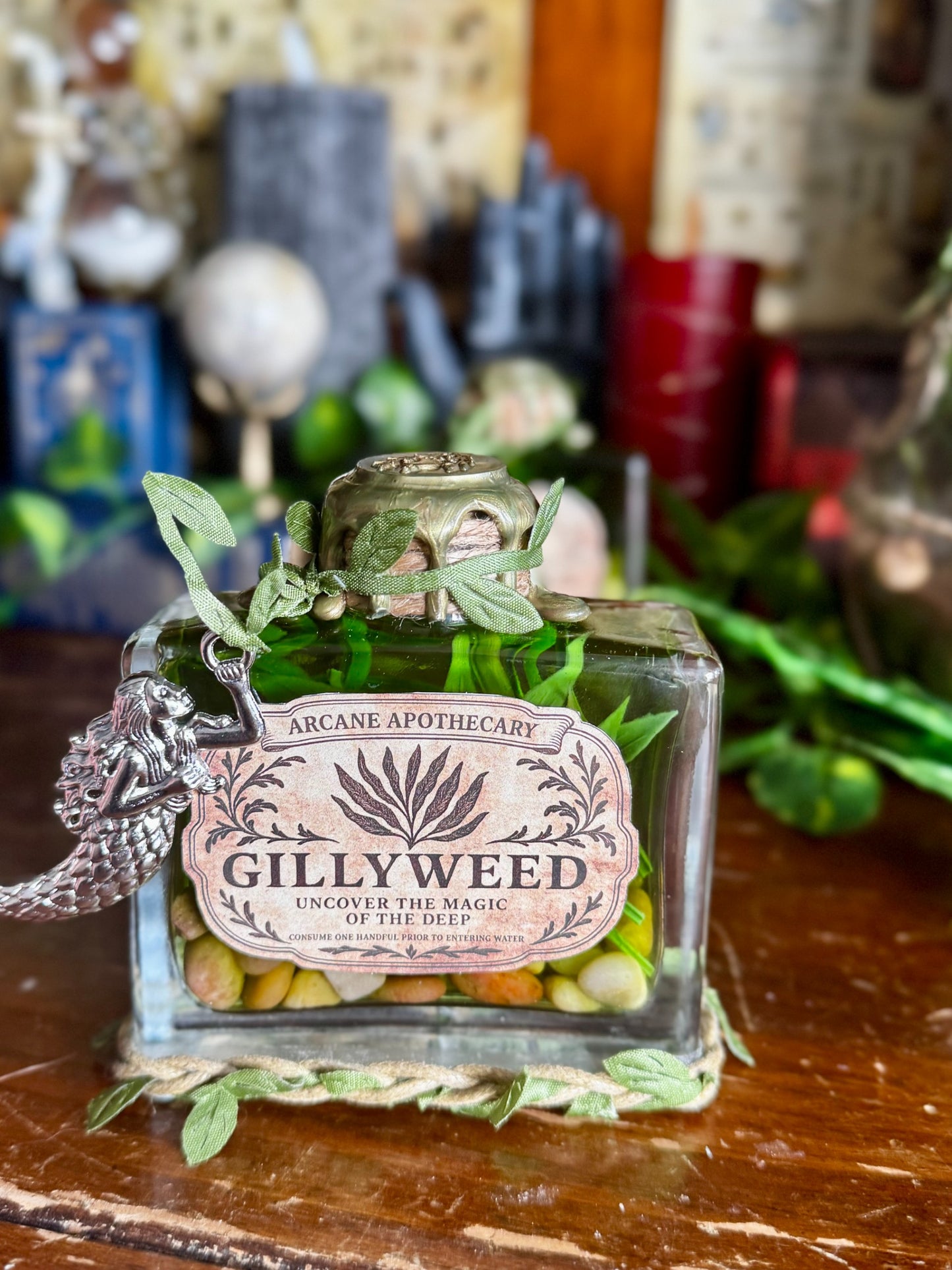 Gillyweed Potion | Seaweed in a Bottle | Decorative Fantasy Wizard Collectible