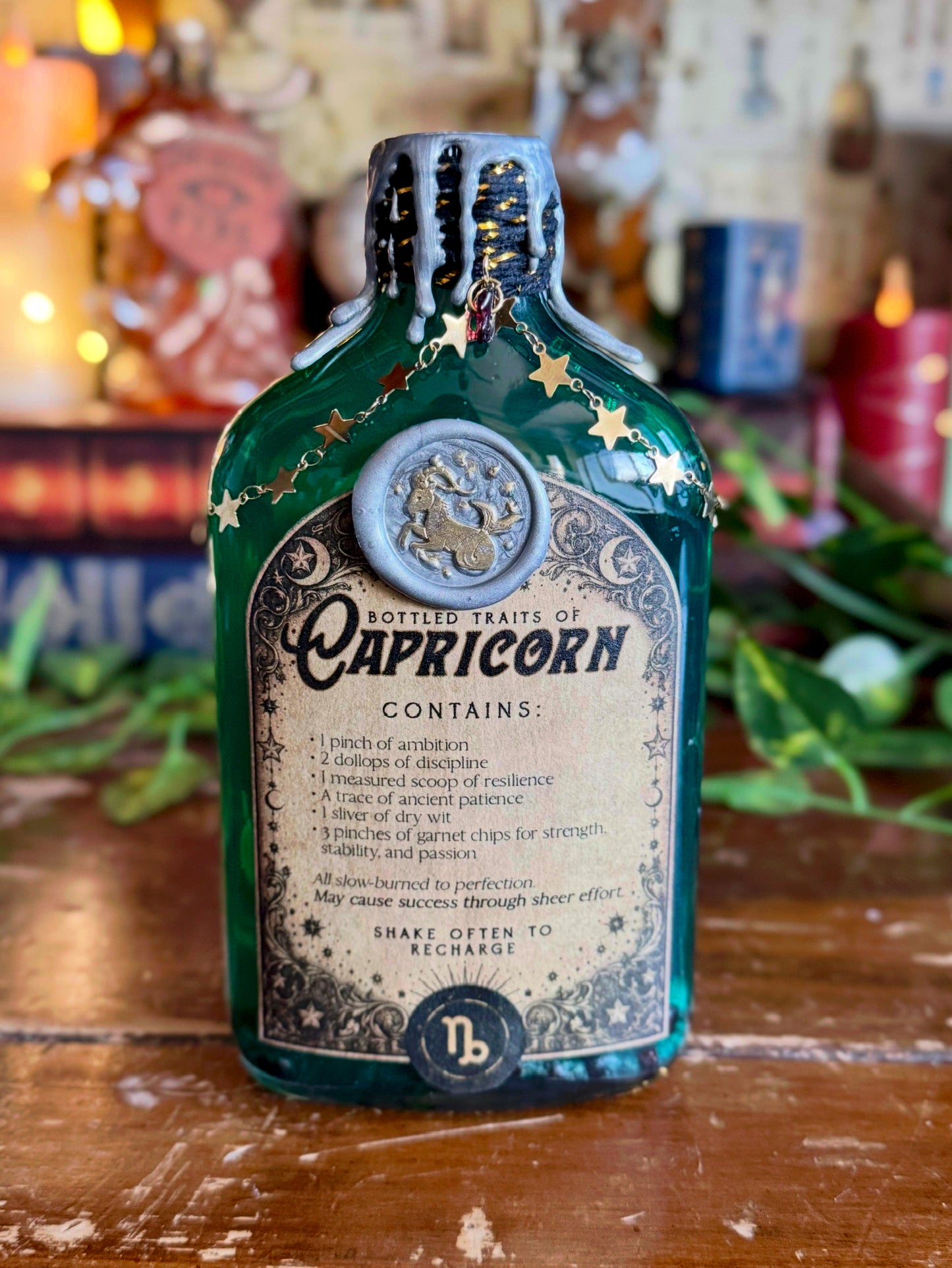 Zodiac Capricorn Potion Collectible | Astrology Decor | Witchy Display Bottle