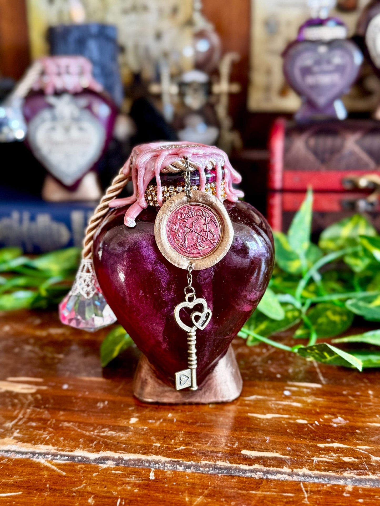 Amortentia Love Potion | Decorative Swirling Decor Heart Bottle | Wizarding World Prop