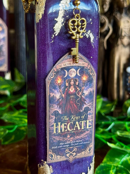 Goddess Decor | The Keys of Hecate Potion | Devotional Witch Altar Deity Display Bottle