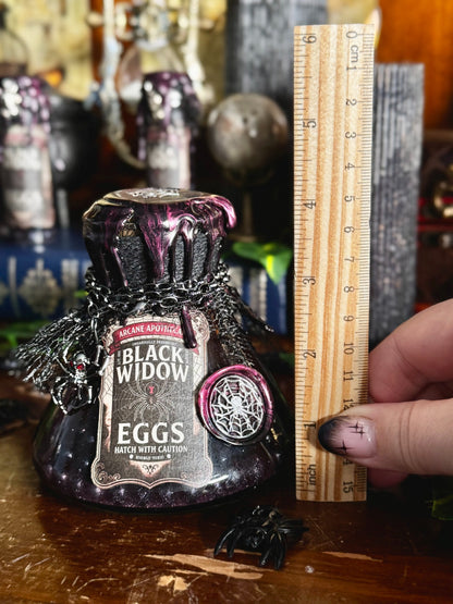 Black Widow Eggs Dark Display Potion | Gothic Decor | Creepy Curio | Spider Witch Aesthetic