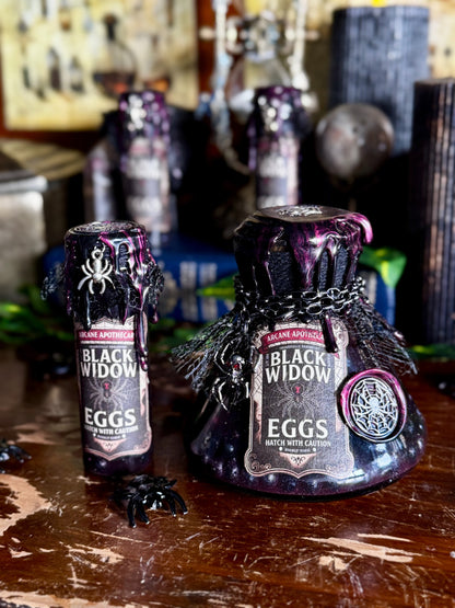Black Widow Eggs Mini Dark Display Potion | Gothic Decor | Creepy Curio | Spider Witch Aesthetic