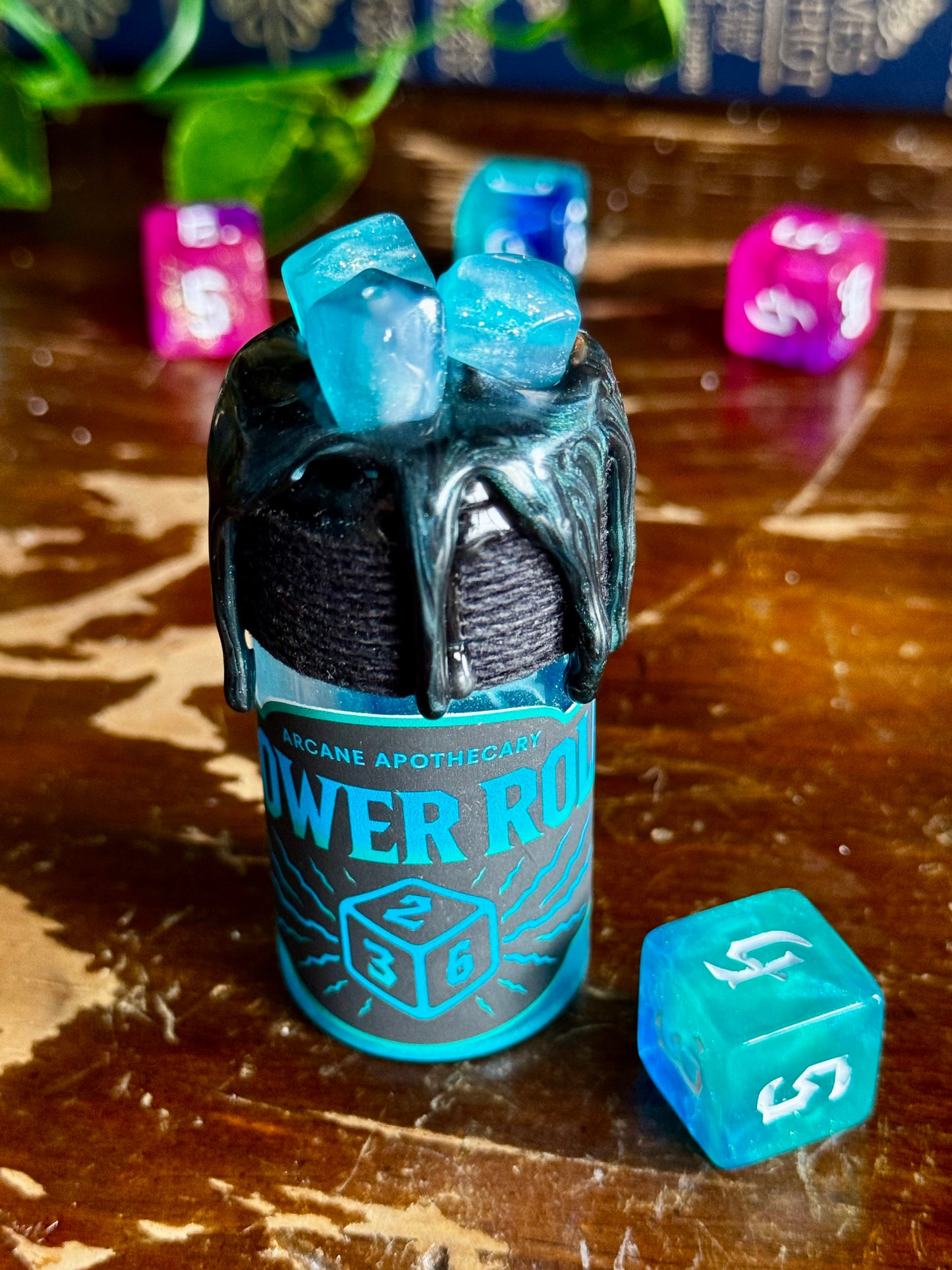 D6 Dice Roller Potion | Electric Blue Power Roll | D&D TTRPG Dice Rolling Prop
