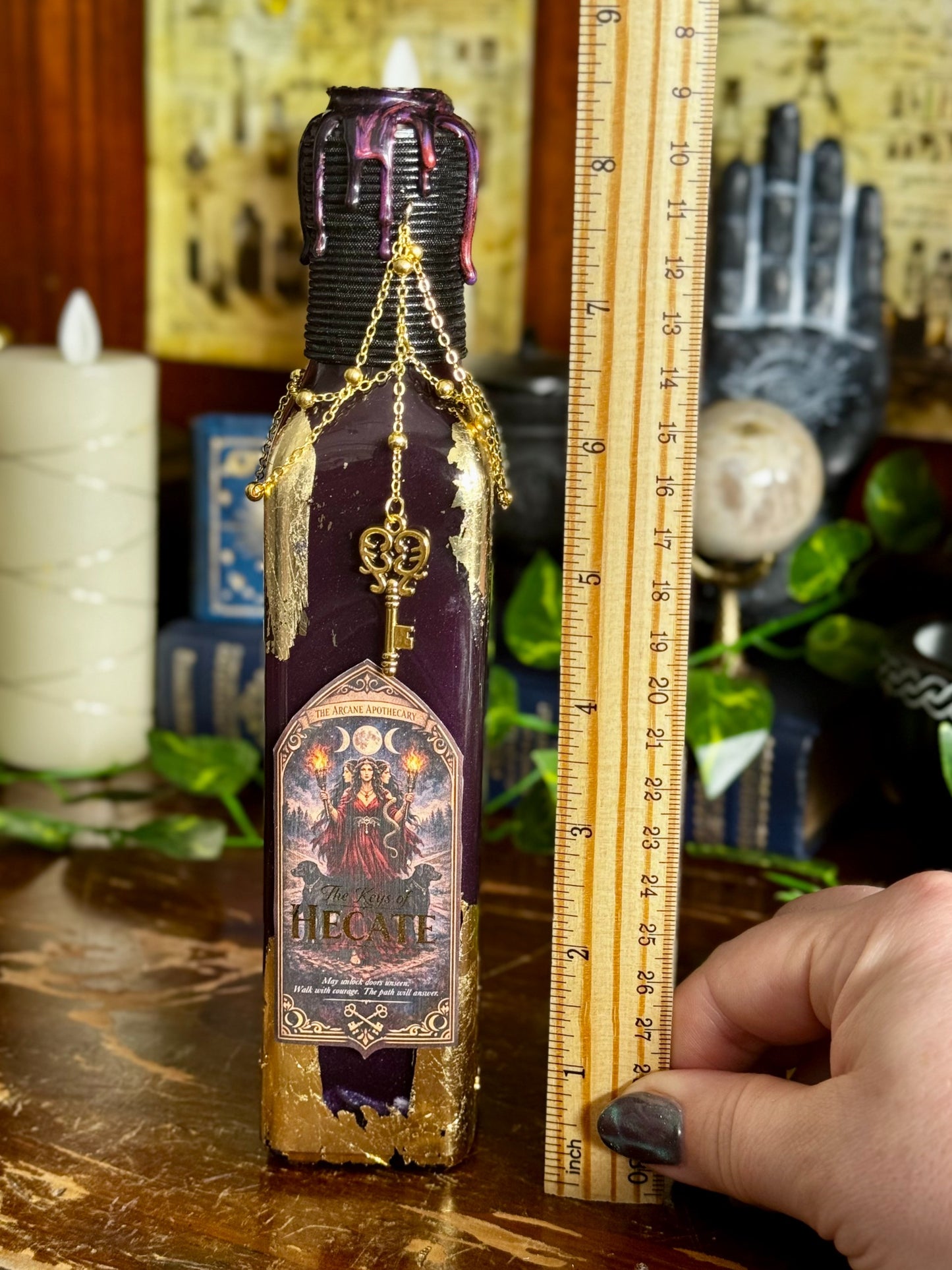 Goddess Decor | The Keys of Hecate Potion | Devotional Witch Altar Deity Display Bottle