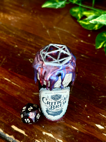 D20 Dice Roller Potion | Navy & Red Critical Brew | D&D Dice Rolling Prop
