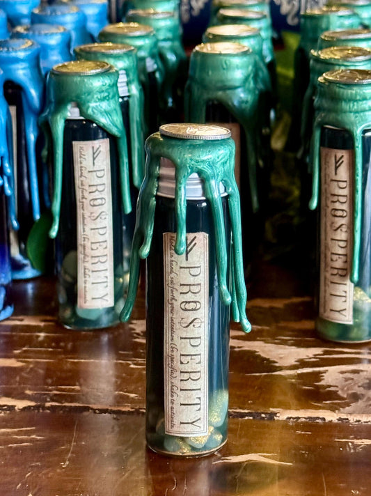 Pocket Spell Prosperity Potion | Green Aventurine Crystal | Witchcraft Altar Decor | Abundance Ritual Jar
