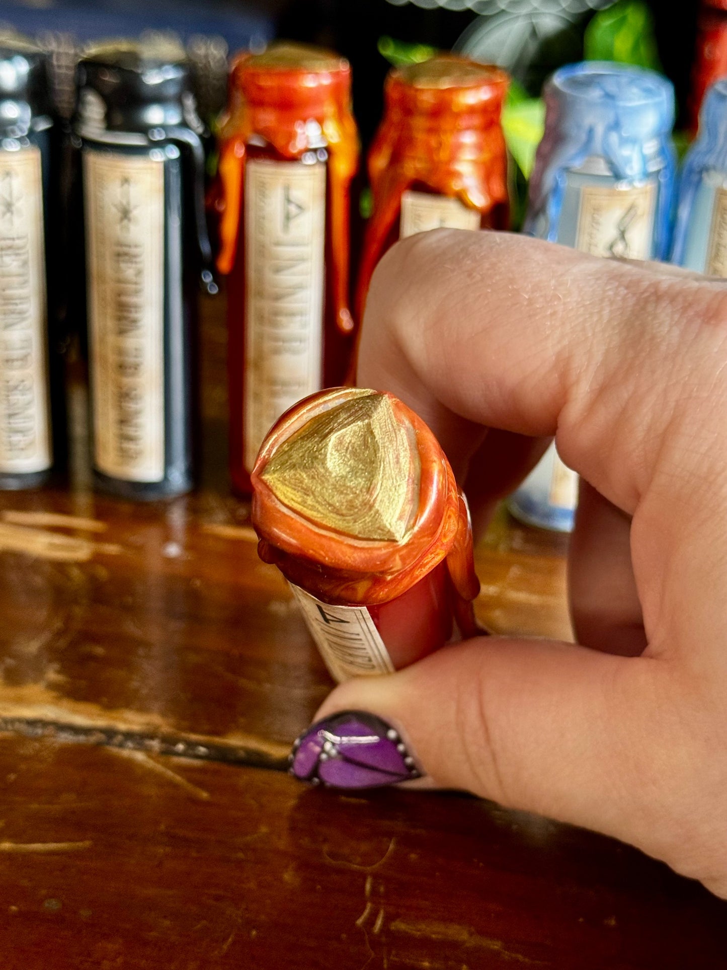 Pocket Spell Inner Rage Potion | Carnelian Crystal | Witchcraft Altar Decor | Anger Release Ritual Jar