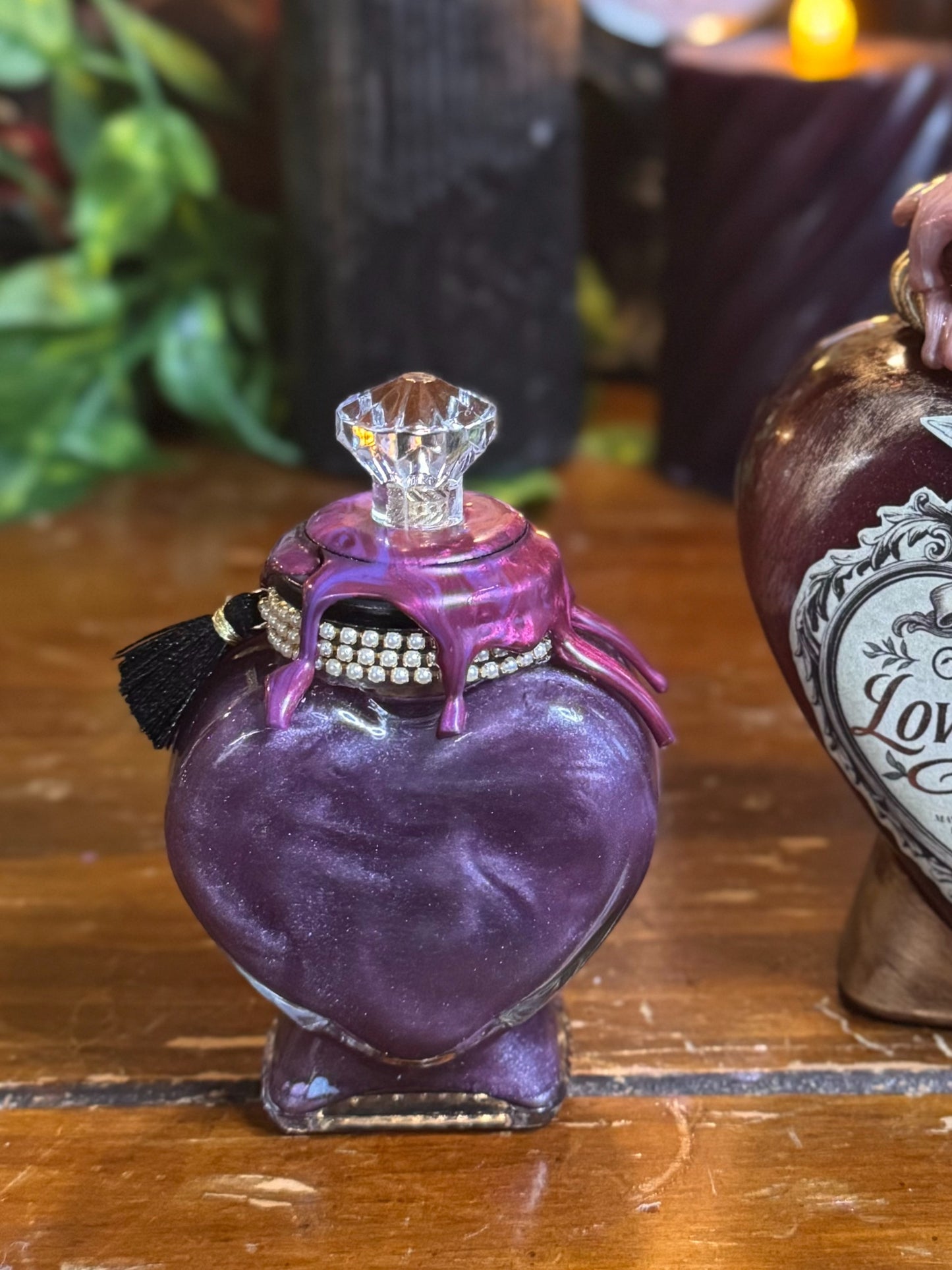 Love Potion Antidote | Decorative Heart Bottle | Mini Purple Color Change Potion