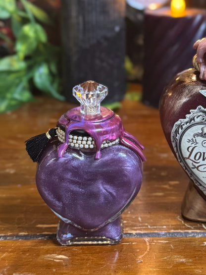 Love Potion Antidote | Decorative Heart Bottle | Mini Purple Color Change Potion