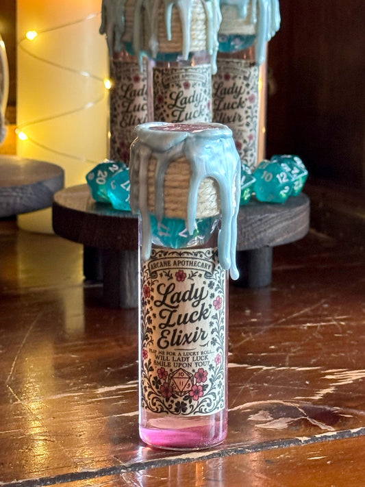 D12 Dice Rolling Potion | Pink Lady Luck | D&D RPG Prop