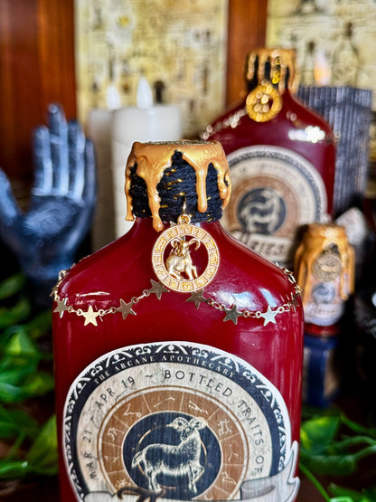 Zodiac Aries Potion Collectible | Astrology Decor | Witchy Display Bottle