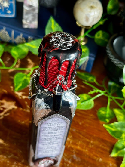 Goddess Decor | The Shadows of Lilith Potion | Devotional Witch Altar Deity Display Bottle
