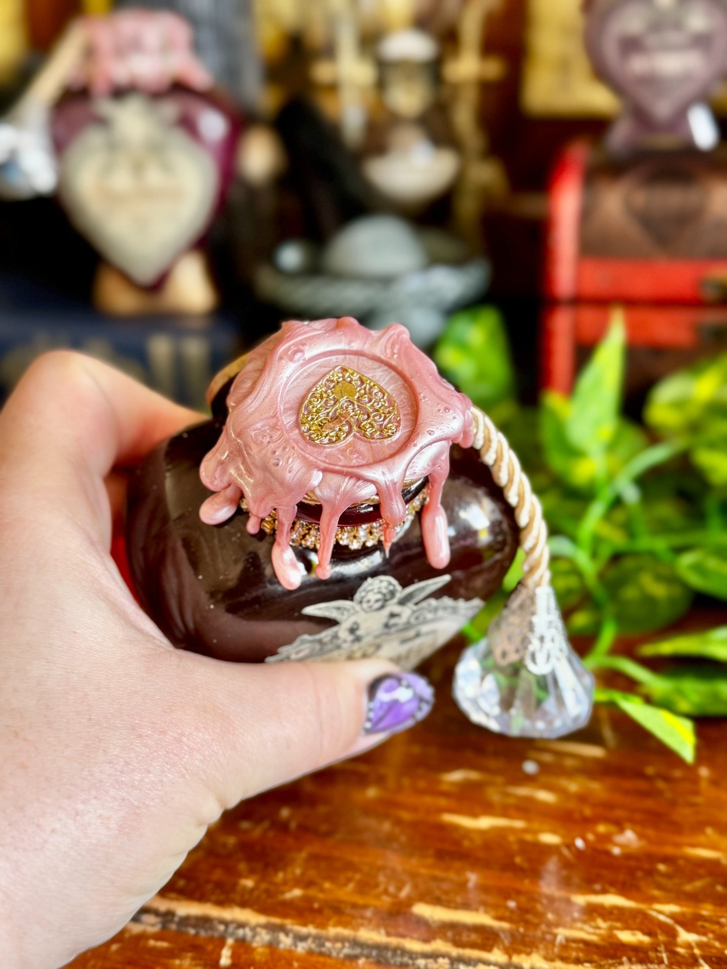 Amortentia Love Potion | Decorative Swirling Decor Heart Bottle | Wizarding World Prop