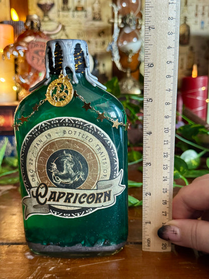 Zodiac Capricorn Potion Collectible | Astrology Decor | Witchy Display Bottle