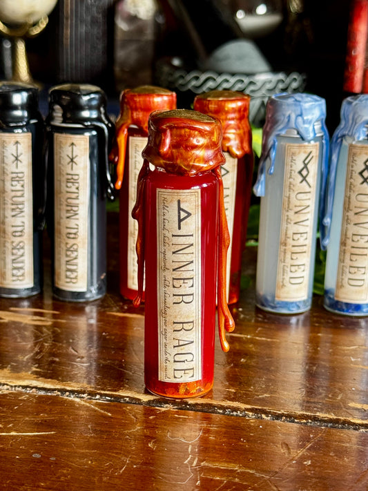 Pocket Spell Inner Rage Potion | Carnelian Crystal | Witchcraft Altar Decor | Anger Release Ritual Jar
