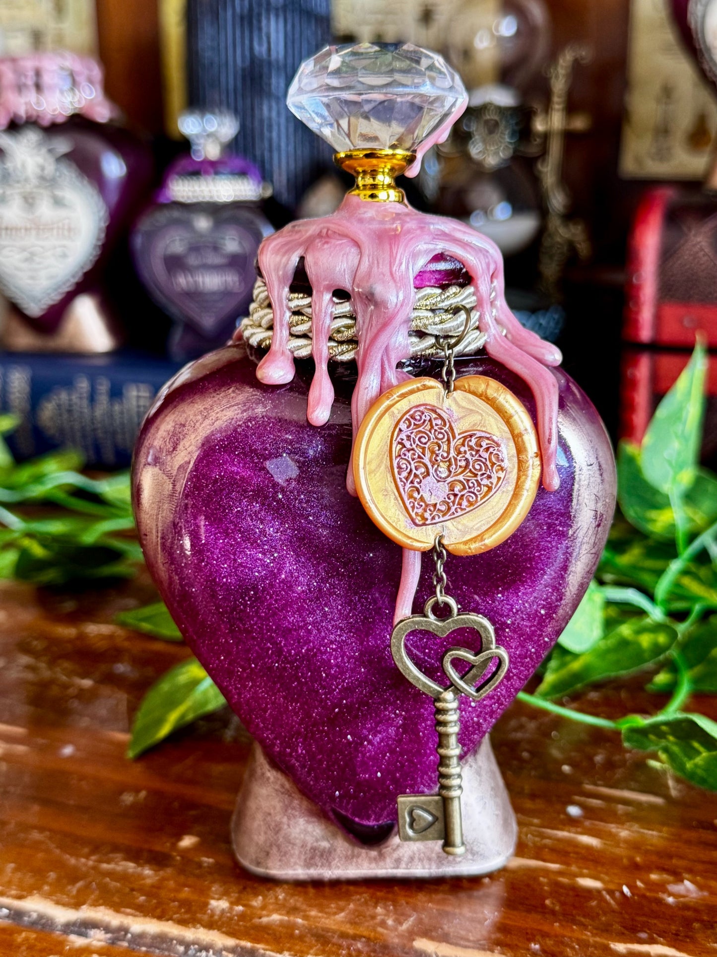 Love Potion | Decorative Swirling Heart Bottle | Romantic Display Apothecary Decor