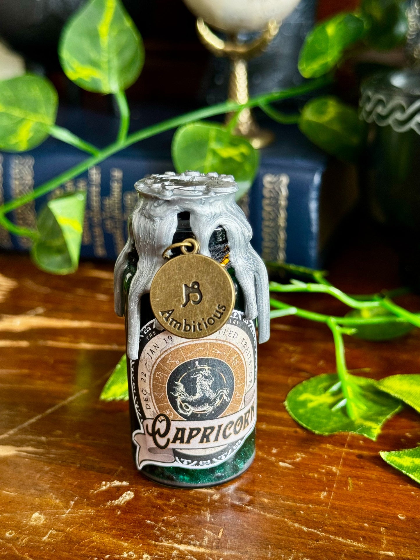 Mini Zodiac Capricorn Potion Collectible | Astrology Decor | Witchy Display Bottle
