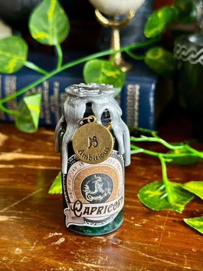 Mini Zodiac Capricorn Potion Collectible | Astrology Decor | Witchy Display Bottle