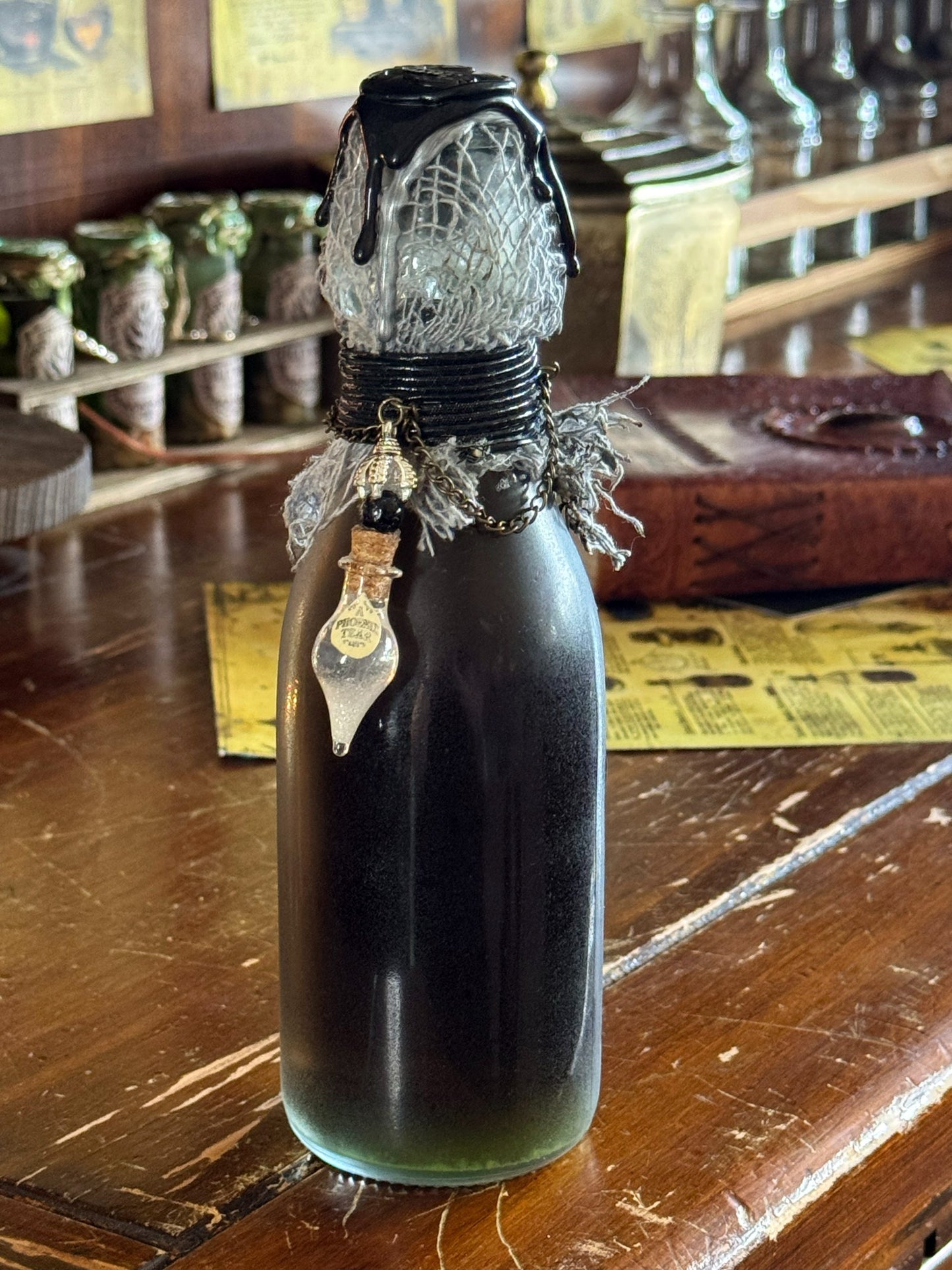 Basilisk Venom Color Change Potion Bottle Decor | Phoenix Tear Antidote | Gothic Snake Vial