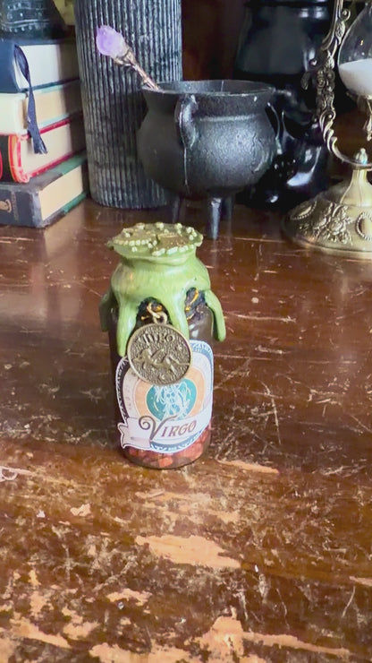 Mini Zodiac Virgo Potion Collectible | Astrology Decor | Witchy Display Bottle