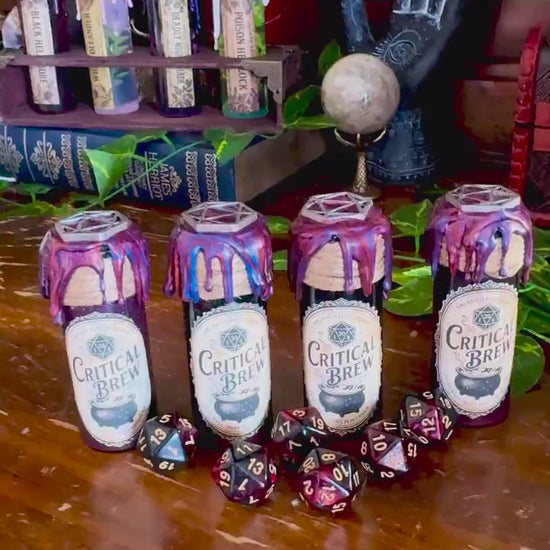 D20 Dice Roller Potion | Navy & Red Critical Brew | D&D Dice Rolling Prop