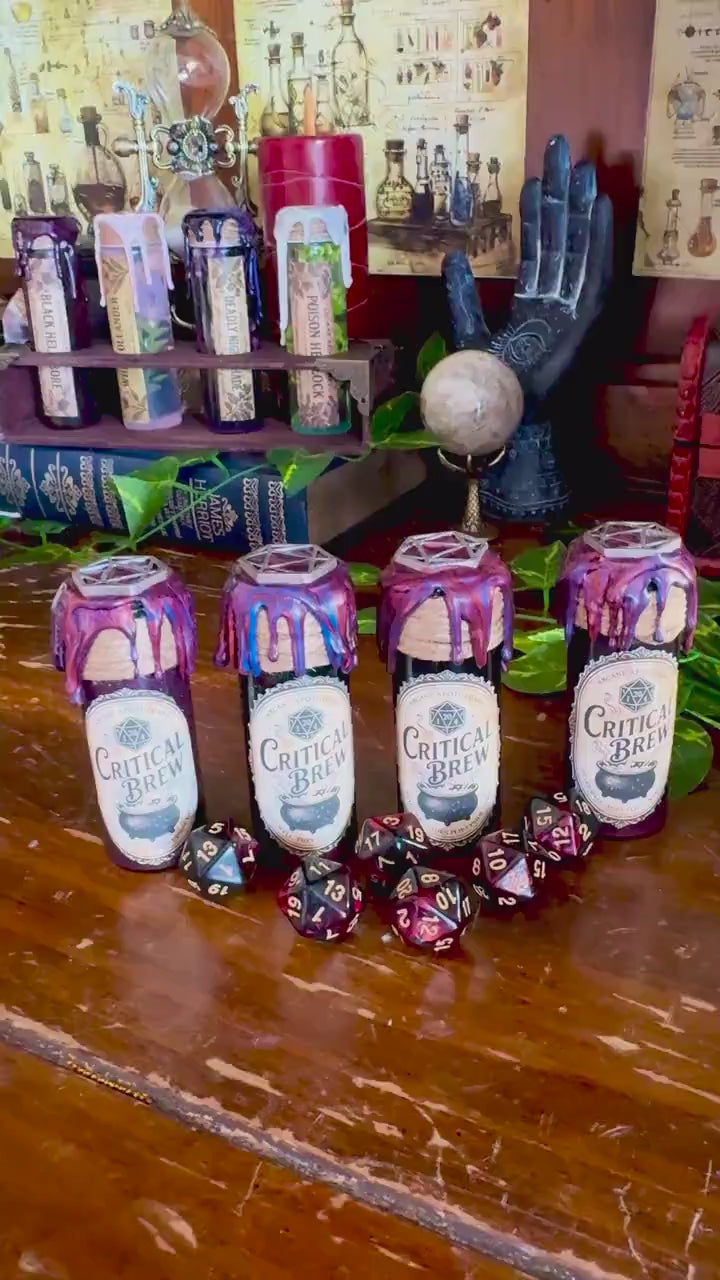 D20 Dice Roller Potion | Navy & Red Critical Brew | D&D Dice Rolling Prop