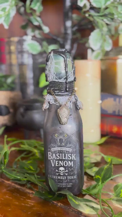 Basilisk Venom Color Change Potion Bottle Decor | Phoenix Tear Antidote | Gothic Snake Vial