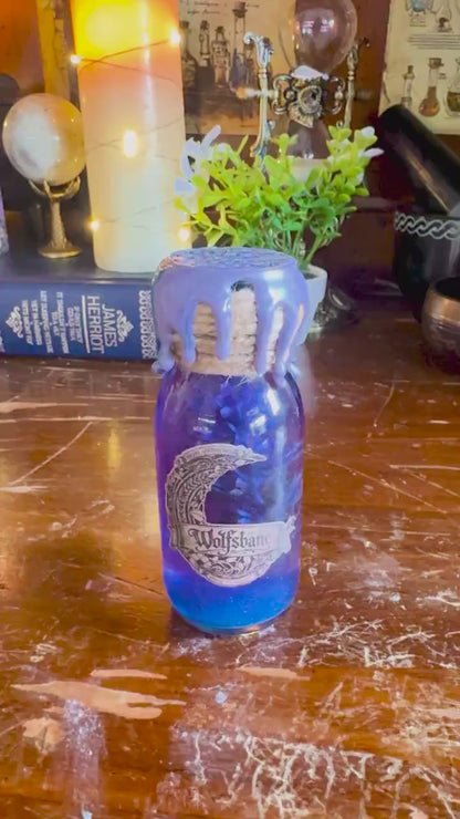 Wolfsbane Mini Decorative Potion Collectible | Historical Poison | Purple Wolf Moon Fidget Bottle