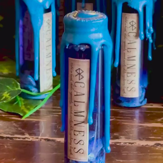 Pocket Spell Calmness Potion | Amethyst Crystal | Witchcraft Altar Decor | Grounding Ritual Jar
