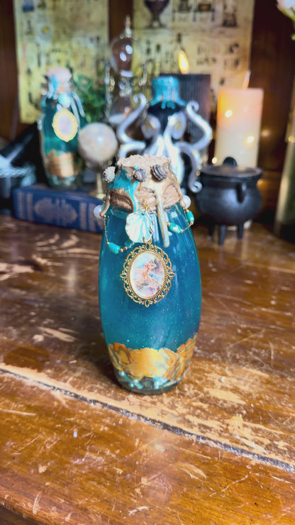 Siren’s Song Potion | Mermaid Decor | Ocean Bottle Art | Fantasy Decor | Coastal Gothic Display