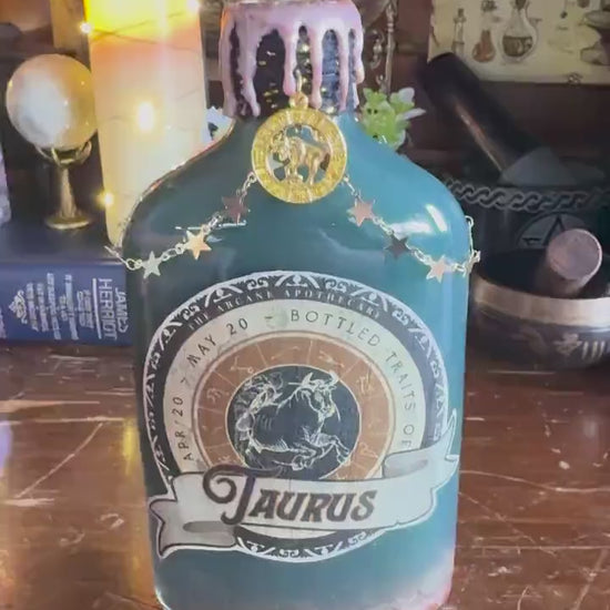 Zodiac Taurus Potion Collectible | Astrology Decor | Witchy Display Bottle