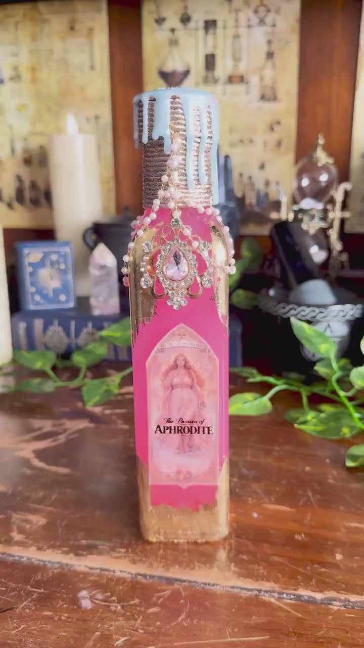 Goddess Decor | The Passion of Aphrodite Potion | Devotional Witch Altar Deity Display Bottle