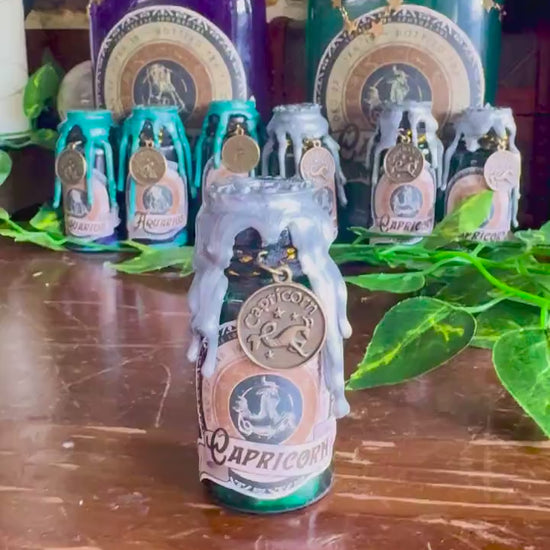 Mini Zodiac Capricorn Potion Collectible | Astrology Decor | Witchy Display Bottle