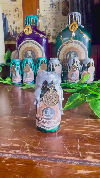 Mini Zodiac Capricorn Potion Collectible | Astrology Decor | Witchy Display Bottle