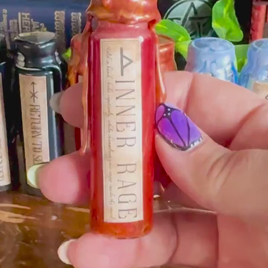 Pocket Spell Inner Rage Potion | Carnelian Crystal | Witchcraft Altar Decor | Anger Release Ritual Jar