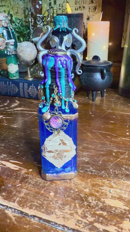 Mermaid Tears Potion | Mermaid Decor | Ocean Fantasy Bottle | Sea Witch Decor | Handmade Gothic Art