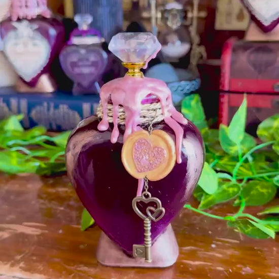 Love Potion | Decorative Swirling Heart Bottle | Romantic Display Apothecary Decor