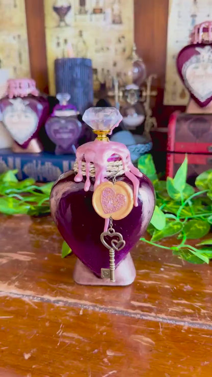 Love Potion | Decorative Swirling Heart Bottle | Romantic Display Apothecary Decor