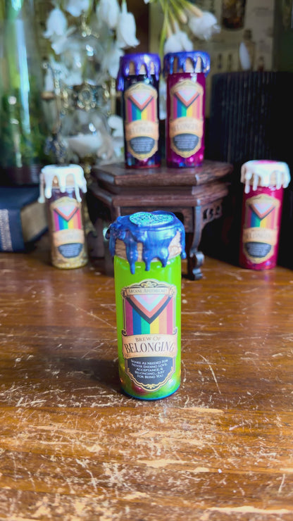 Brew of Belonging Green to Blue | LGBTQ Pride Decor | Custom Pride Charm | Handmade Queer Gift | Magical Display Bottle